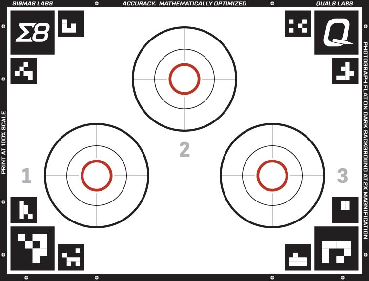 The Qual8 3X calibrated target